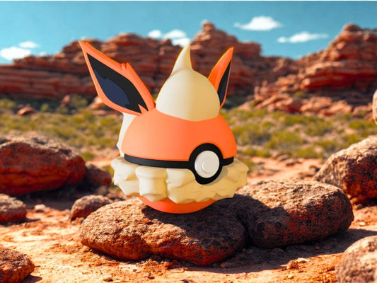 Flareon Inspired Pokéball – 3D Printed Fire Type Pokémon Gift & Decor