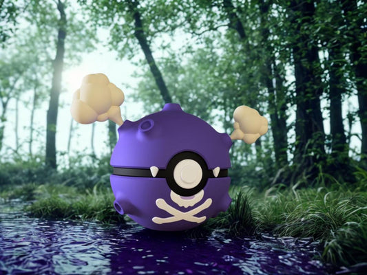 Koffing Themed Pokéball – 3D Printed Poison-Type Display Ball | Custom Pokémon Gift for Fans & Collectors
