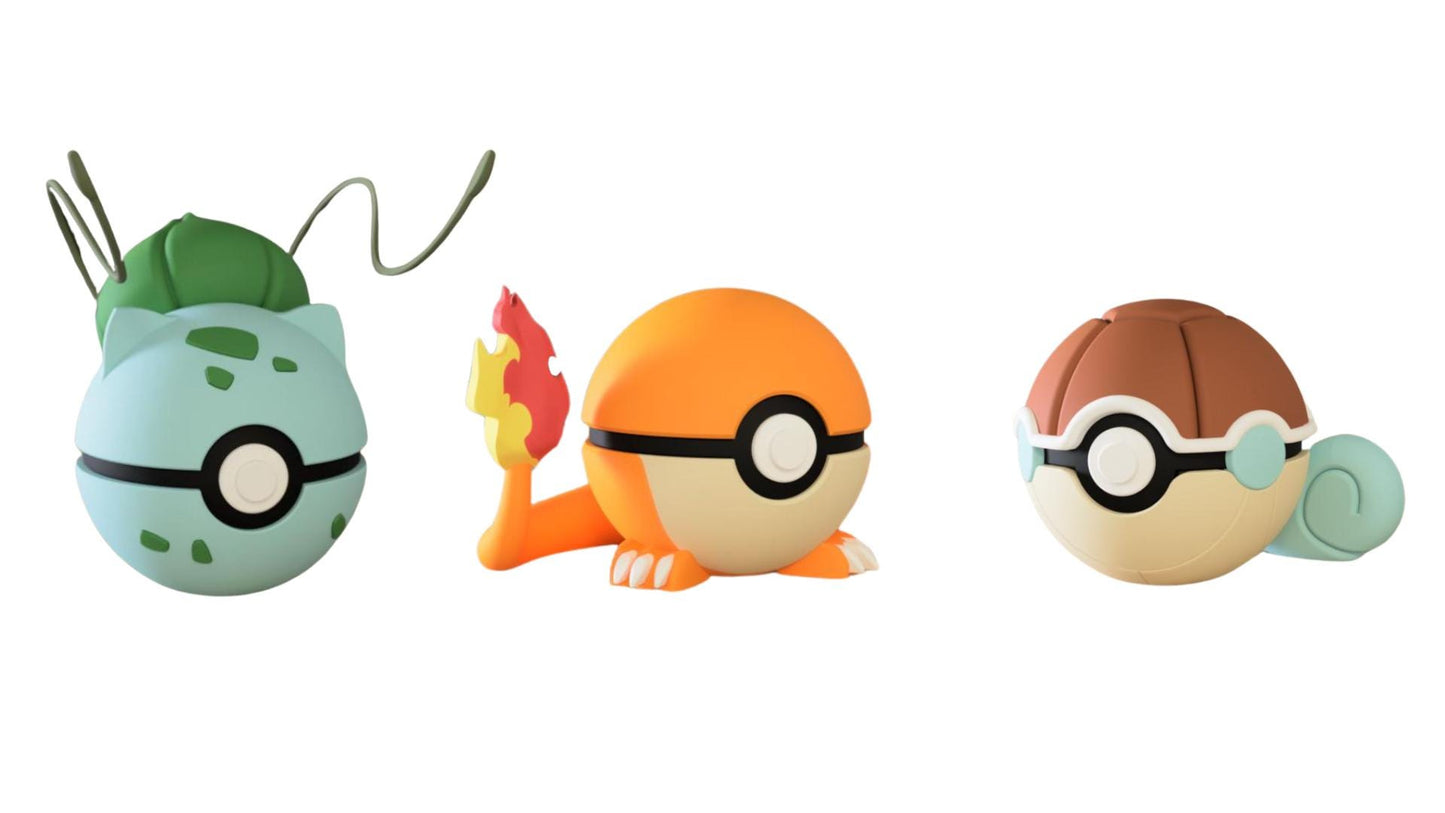 Bulbasaur Charmander Squirtle Themed Pokéballs – Perfect for Pokémon Fans! Choose your starter!